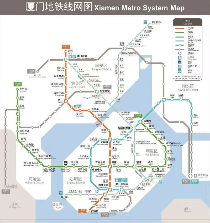 廈門地鐵線路圖全新概覽